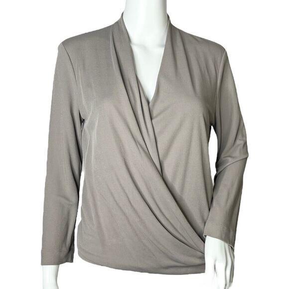 MM LaFleur Shirt‎ Womens Small Deneuve Top Gray Rain Cloud Neutral Minimalist - Picture 1 of 6